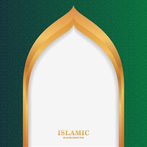 Green And Gold Elegant Islamic Background Premium AI Generated Vector