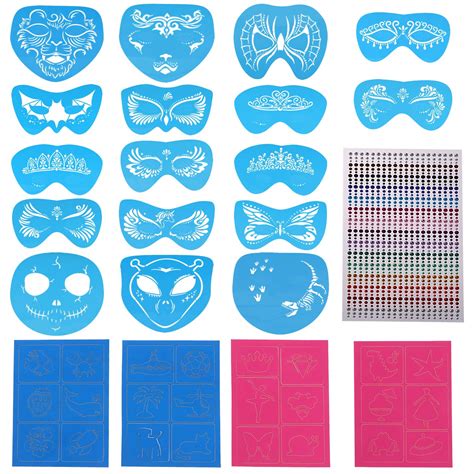 Amazon Pcs Face Paint Stencils Kits Reusable Face Painting