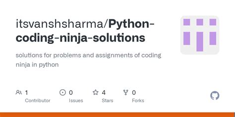 Github Itsvanshsharma Python Coding Ninja Solutions Solutions For Problems And Assignments Of