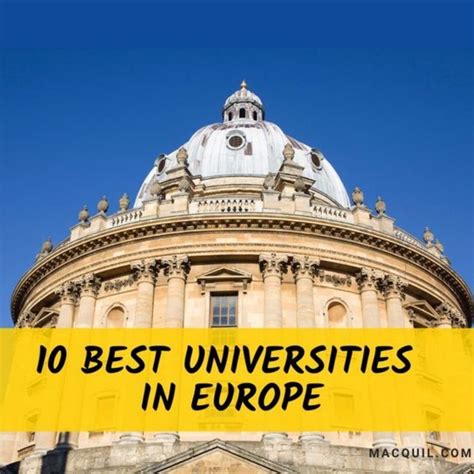 10 Best Universities in Europe | Best university, University rankings, Uk universities