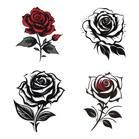 Premium Vector | Rose tattoo vector logo rose