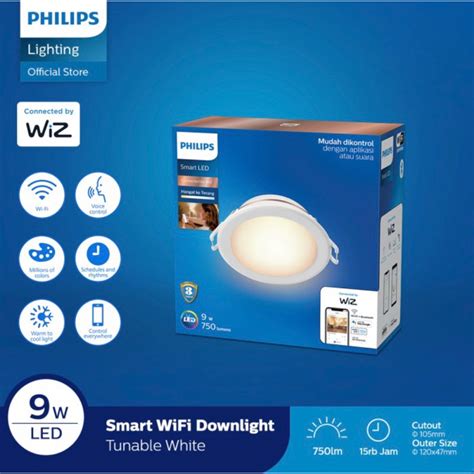 Putih Philips Smart Wifi LED ดาวน ไลท 9W ปรบแต งสขาวสขาว 9 วต