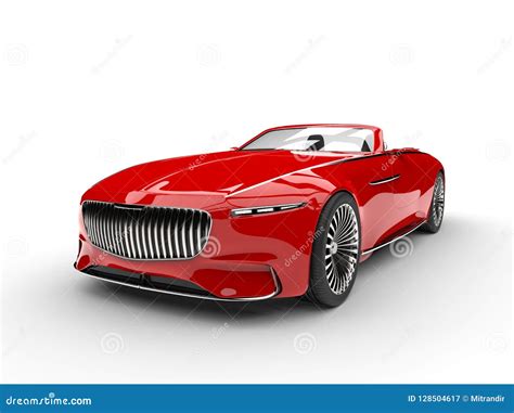 Bright Red Modern Cabriolet Concept Car Stock Illustration ...