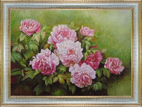 China Realist Oil Painting - China Handmade Peony Oil Painting, Leaf ...