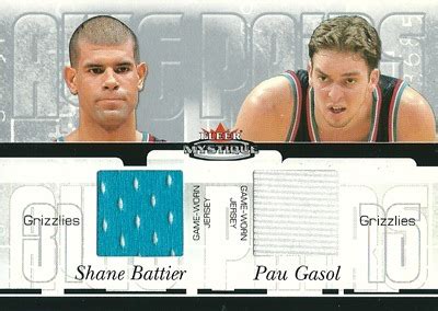 ポウ ガソル Pau Gasol シェーン バティエ Shane Battier NBAカード 03 04 Fleer Mystique