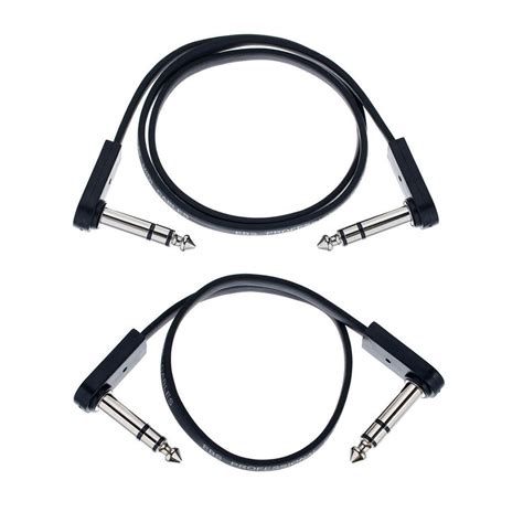 Ebs Deluxe Flat Trs Stereo Patch Cables Set Of Two Pcf Dls58 23 Inch