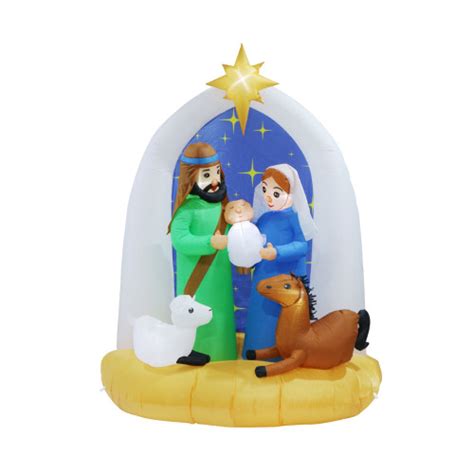 Inflatable Christmas Nativity Scene (Air powered Holy Family) - 210cm ...