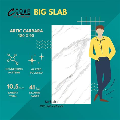 Jual Granit Big Slab X Cove Artic Carrara Granite Besar Lantai