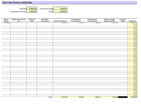 EXCEL TEMPLATES: Medical Bill Tracker Template