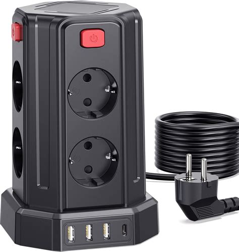 Steckdosenleiste Mit 4 USB Sameriver 8 Fach Mehrfachsteckdose