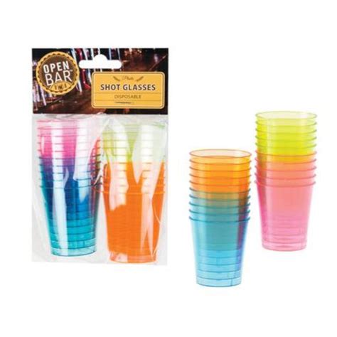 Shot Glass Disposable Multi Colour - Value Baking Supplies