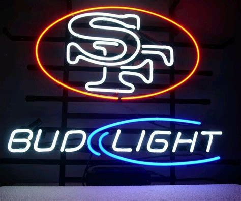 Bud Light San Francisco 49ers Sports Neon Sign Bar Sign Neon Light