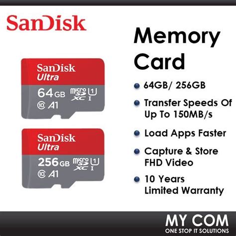 Sandisk Ultra Class 10 Micro Sd Card Microsd 140mbs 150mbs A1 With Sd