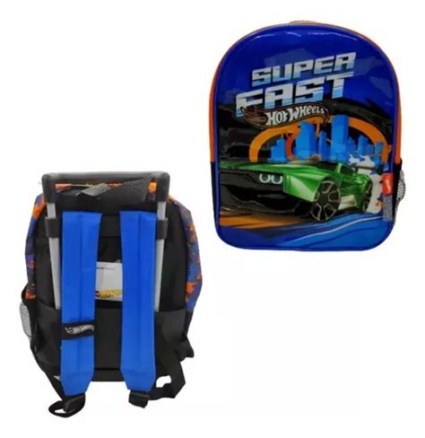 Mochila 12 Con Carro Super Fast Hot Wheels Wabro 76109 Diseño de la tela Liso MercadoLibre