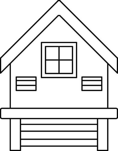 Wooden Stilt House Icon In Thin Line Art Vector Art At Vecteezy