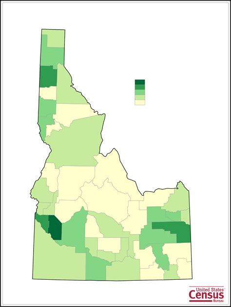 Idaho County Population Map Free Download