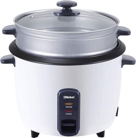 Nobel Rice Cooker 15 Litres With Thermal Fuse And Tempered Glass Lid Automatic Cooking And Warming