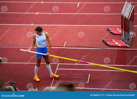 Armand Mondo Duplantis Preparing For Jump Editorial Photography Image