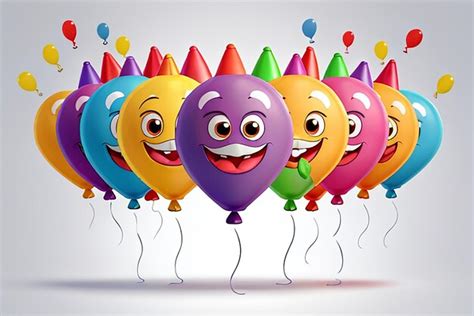 Premium Photo | Cartoon style birthday balloons background