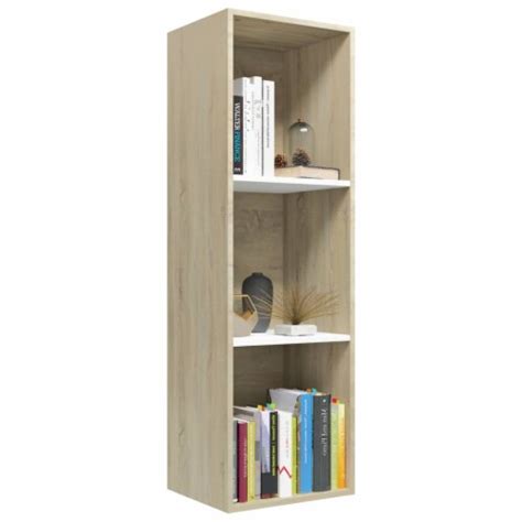 Vidaxl Book Cabinet Tv Stand White And Sonoma Oak X X