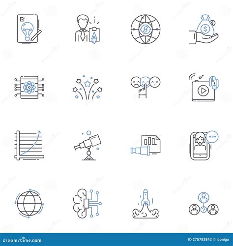 Disruptive Innovation Line Icons Collection. Transformation, Game