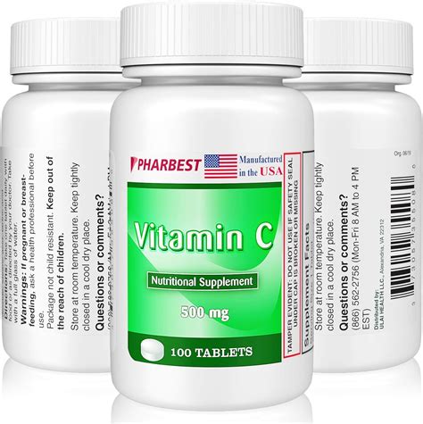 Ulai Vitamin C 500mg Tablets 100 Ct Made In Usa Premium