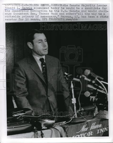 1970 Press Photo Democratic Senate Candidate Edward Marcus Was Dodd Ch