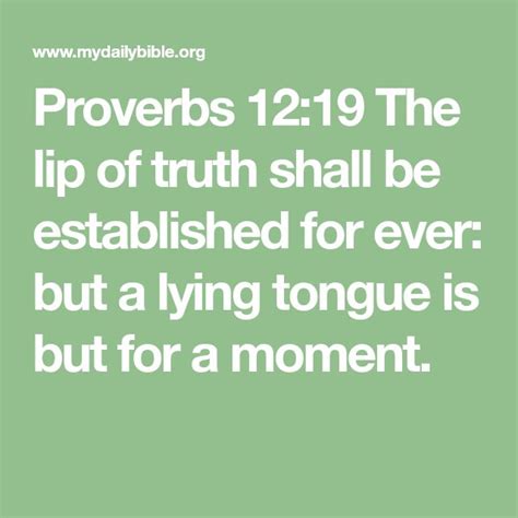 Proverbs The Lip Of Truth Shall Be Established For Ever But A