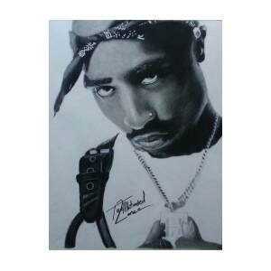 Tupac Charcoal Sketch Drawing By Lance Freeman Pixels