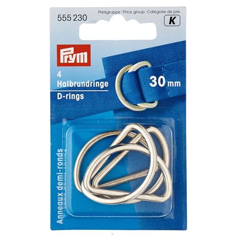 Prym D Rings 30mm Silver Col Sew Essential