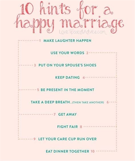 10 Hints For A Happy Marriage Happy Marriage Quotes Marriage Quotes Marriage Advice Quotes