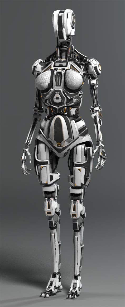 Female Robot AndrewCrawshaw CGSociety Female Robot Futuristic