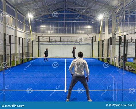 Bairo Italy December Guys Play Padel In An Indoor Court