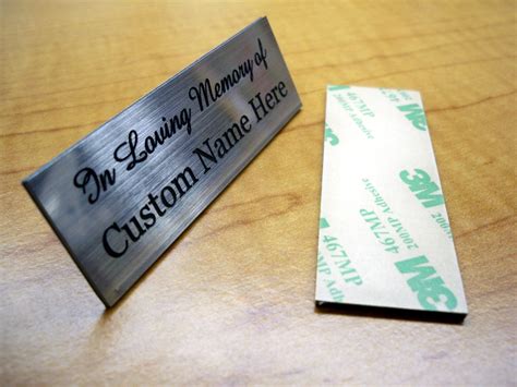 Custom Engraved 1x3 Silver In Loving Memory Of Name Plate Plaque Urn