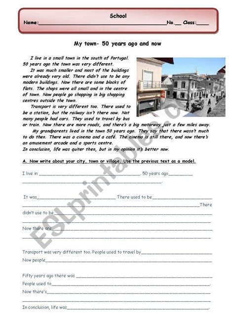 Guided Writing My Town City Village Esl Worksheet By C Lia Machado