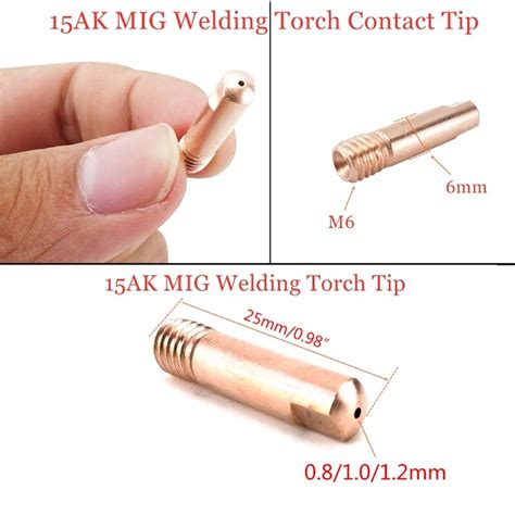 Mig Tip 0 8 1 0 1 2Mm Lassen Contact Tips Voor Ele Grandado