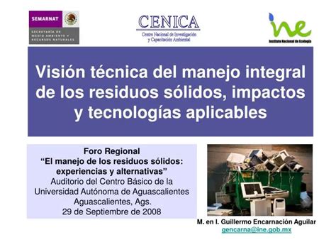 PPT Visión técnica del manejo integral de los residuos sólidos