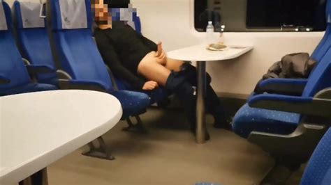 Risky Jerking In Train Almost Got Caught