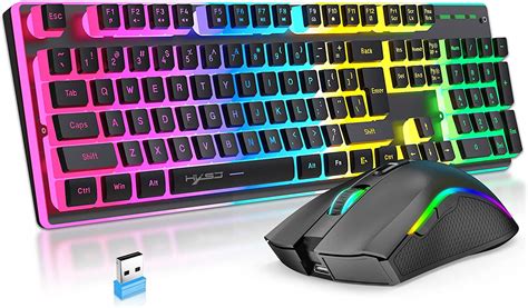 Hxsj L96 Wireless Keyboard And Mouse Combo 3000mah Rechargeable Rgb Full Size Keyboard With