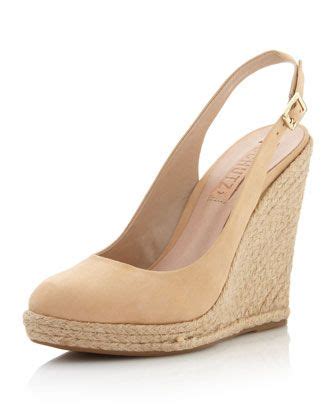 Anabela Slingback Wedge Vintage Sandals Nude Shoes Shoes
