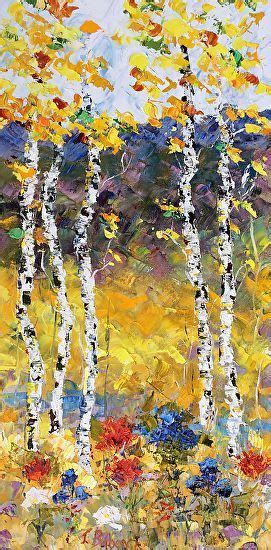 Daily Painters Of Colorado Palette Knife Aspen Landscape Painting Iris