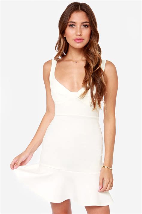 Cute Ivory Dress White Dress Cocktail Dress 3800 Lulus