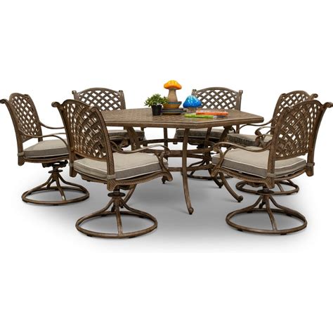 7 Piece Hexagon Patio Dining Set Vonmorenz