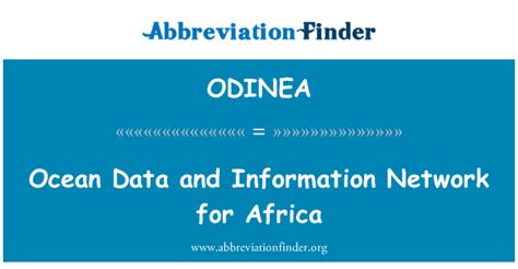 ODINEA 定义 海洋数据和信息网络的非洲 Ocean Data and Information Network for Africa