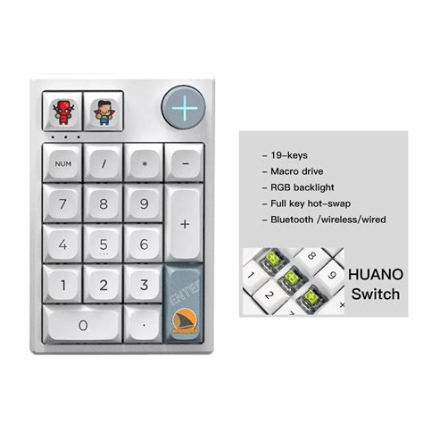 Motospeed Darmoshark K3 Pro Bluetooth Wireless Numeric Mechanical Numeric Keypad Hot Swap 19