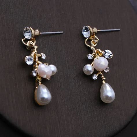 Chic Beautiful Gold Bridal Jewelry Metal Beading Pearl