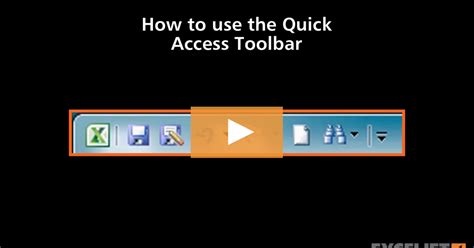 How To Use The Quick Access Toolbar Video Exceljet