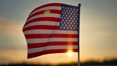 American Flag At Sunset Stock Footage Sbv Storyblocks