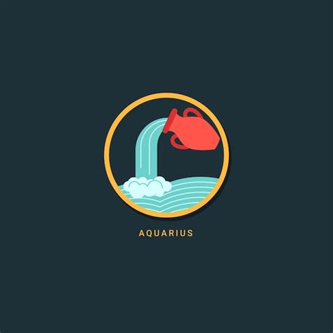 Premium Vector | Flat design aquarius logo