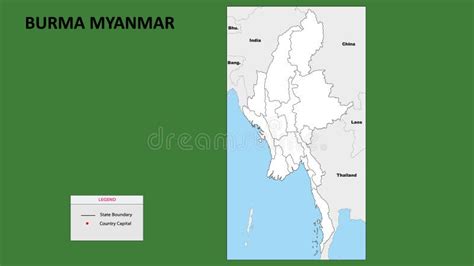 Myanmar Burma Political Map Stock Illustrations Myanmar Burma